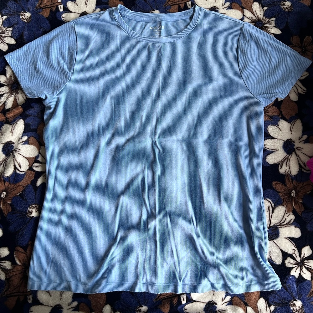 Nine West Ribbed Crewneck Tee